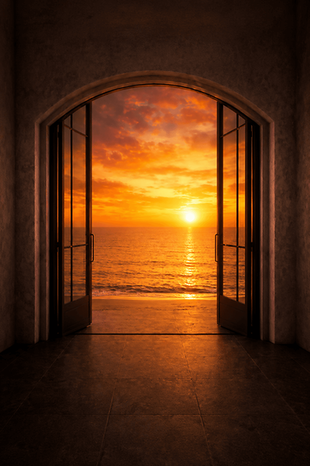 sunset doorway